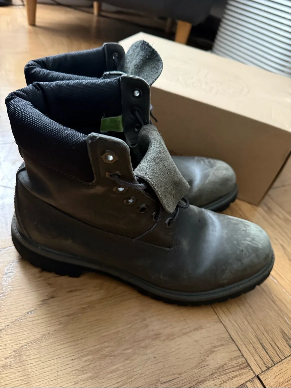 Rare Timberland Premium Boots Variant - Grey & Black (10.5)